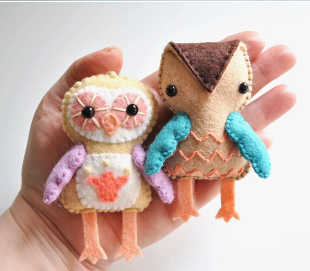 Delilahiris Designs Diy Craft Kit Owl Felt Ornament Sewing Kit Etsy