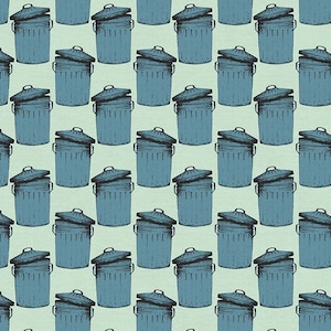 PBS Fabrics - Racoon Ruckus - GARBAGE CANS - 22718