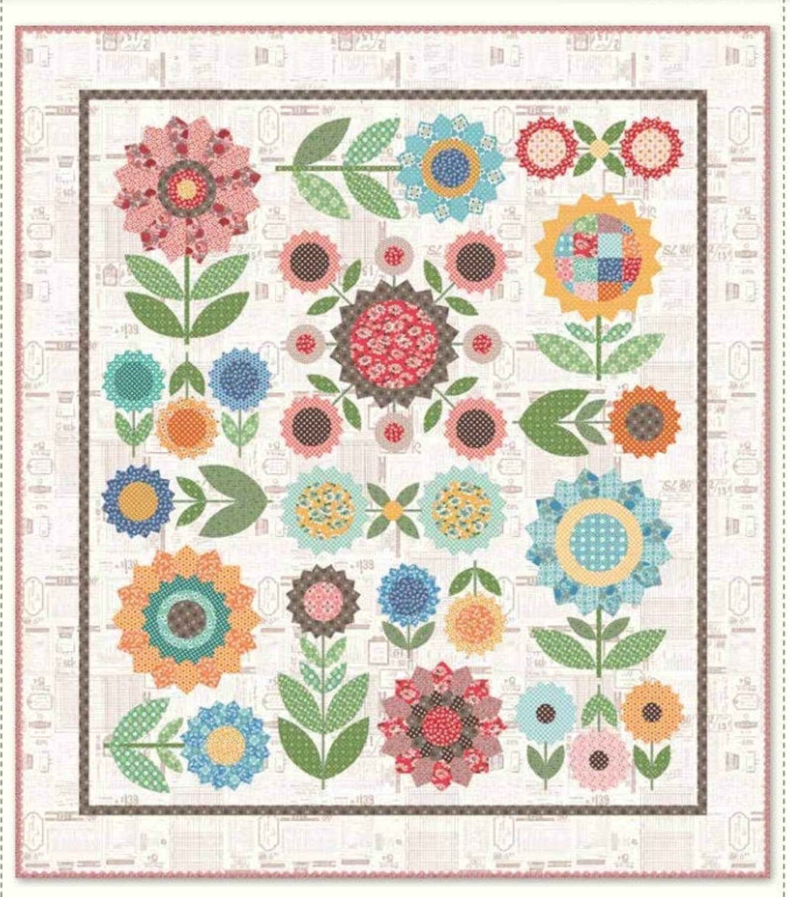 Flea Market Flowers Quilt Kit With Options Etsy