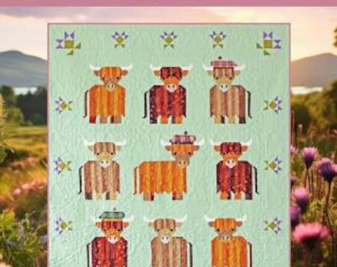 Mini Coos A Highland Cow Quilt Pattern by Art East Quilting Co Etsy