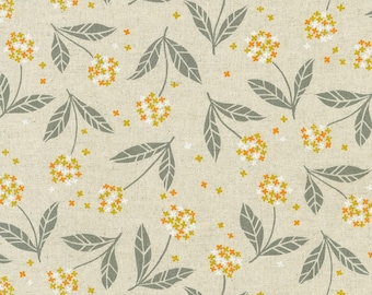 Robert Kaufman - Cotton Flax Prints- Yellow and Orange Flowers - SB-850414D1-1 YELLOW