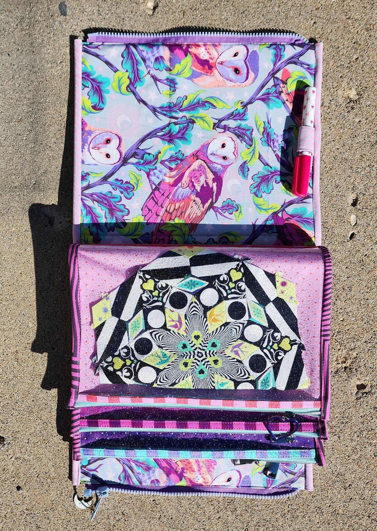 Booklet Pouch Pattern and Kit Options by Aneela Hooey With Moon Garden ...