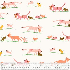 Windham - Heather Ross - Studio Edit Collection - Minky - Marching Kittens - 40931MKY-5