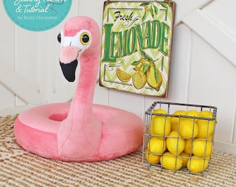 Flamingo Floatie Soft Toy Sewing Pattern - The Rustic Horseshoe