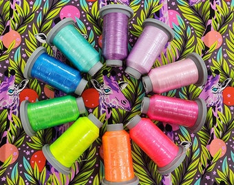 10 PC True NEON Glide Thread Set - Thread Set with Case by Glide - Coordinates with Everglow by Tula Pink
