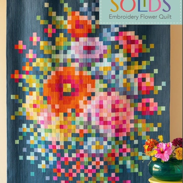 Embroidery Flower Quilt Kit - Kona Solids OR TILDA SOLIDS