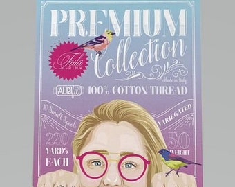 Hilo Aurifil Tula Pink Premium Collection 50 wt, 10 colores