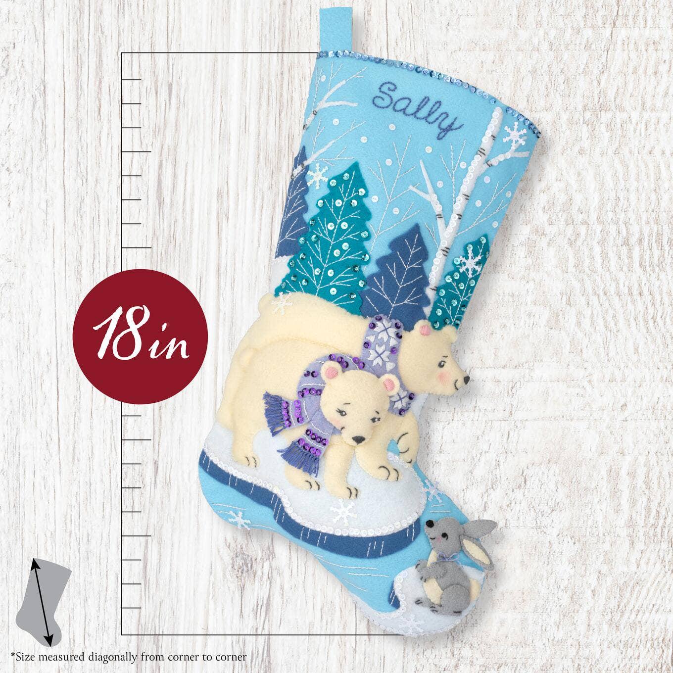Bucilla - Seasonal Christmas Felt Stocking Kit - Polar Bear Pair - Etsy