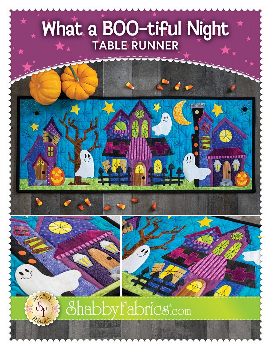 What a Boo-tiful Night Table Runner Quilt Pattern - Shabby Fabrics - Etsy
