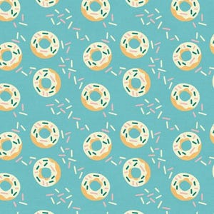 PBS Fabrics - Food Truck - Donut - Turquoise - Double Gauze - 350209432