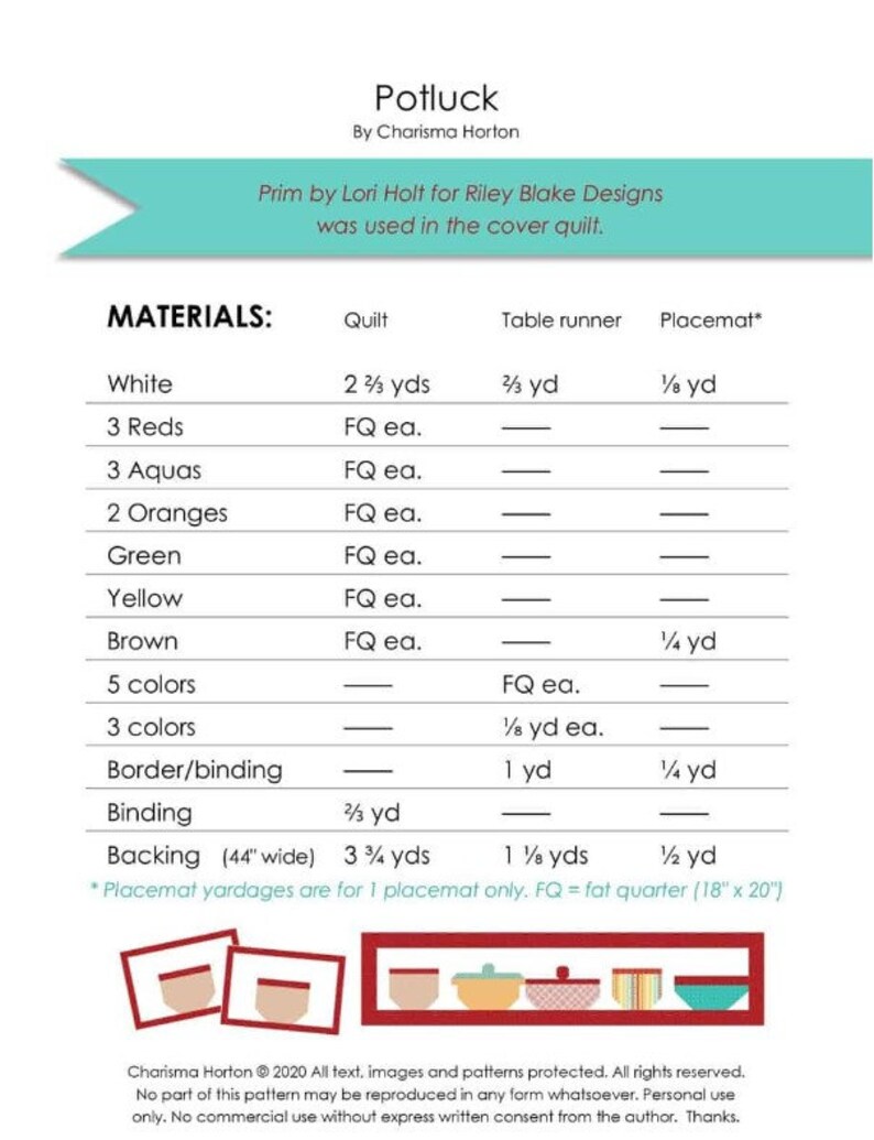 Potluck Quilt Pattern - Charisma Horton - Etsy