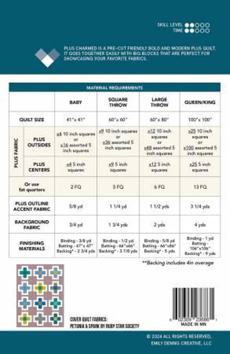 Plus Charmed Quilt Pattern # QLP154 - by Quilty Love - Etsy Canada