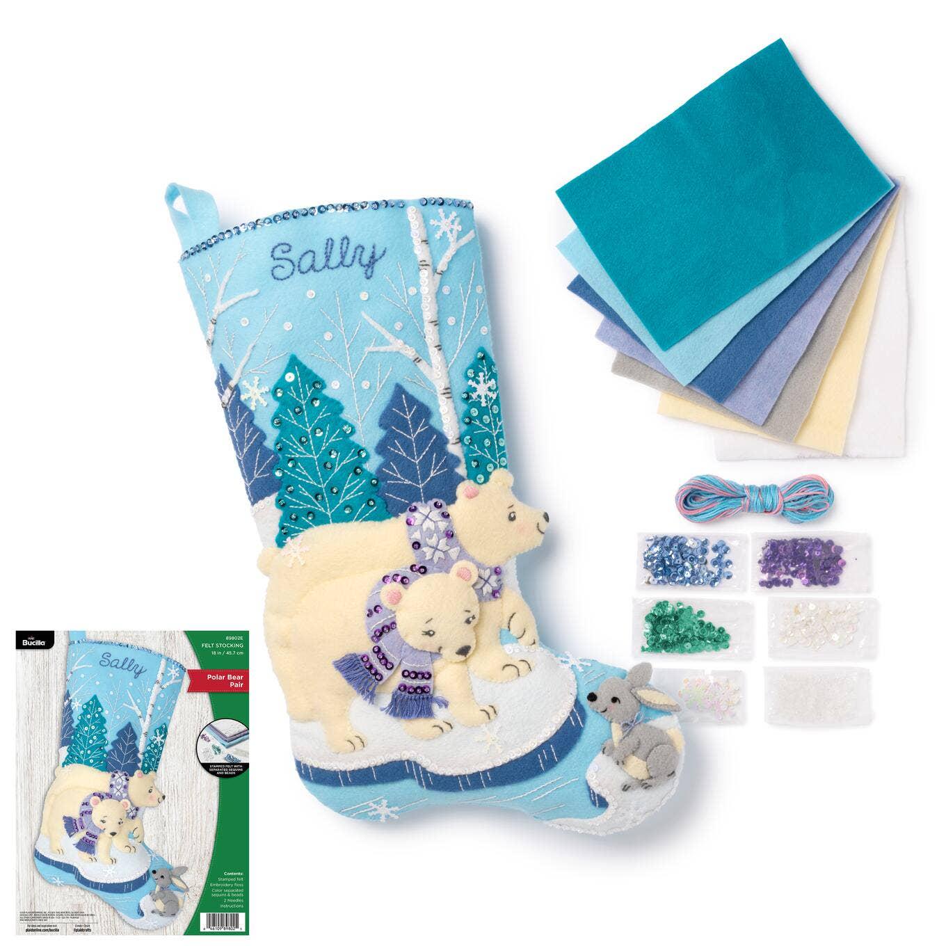 Bucilla - Seasonal Christmas Felt Stocking Kit - Polar Bear Pair - Etsy