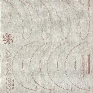 May include: A sheet of quilting templates with the text "Princess Feather" and "Quiltsmart" printed on it. The templates are for making curved shapes and include instructions to "This side up."
