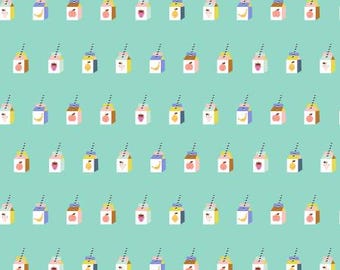 Katoen en staal - DP102-BL3 A Sunshine Story - Sunshine Smoothies - Teal Blast-stof