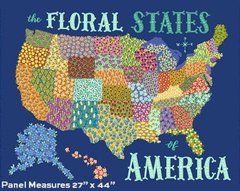 Andover - Floral States of America - Panel - A-960-B