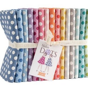 Telas Tilda - Paquete de lunares medianos - 15 Fat Quarters