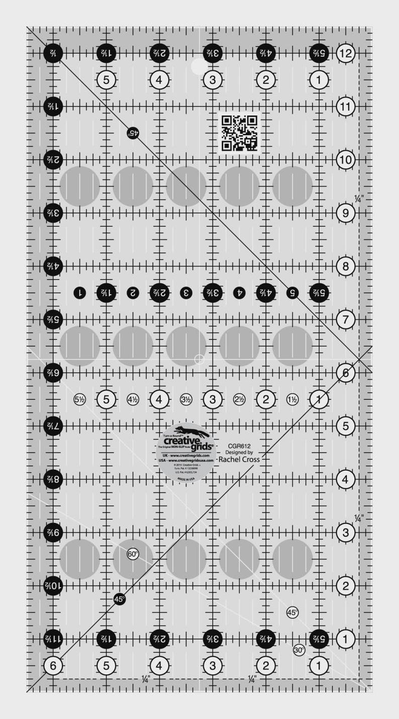 Creative Grids Quilt Ruler 6-1/2in X 12-1/2in Rectangle - CGR612 - Etsy
