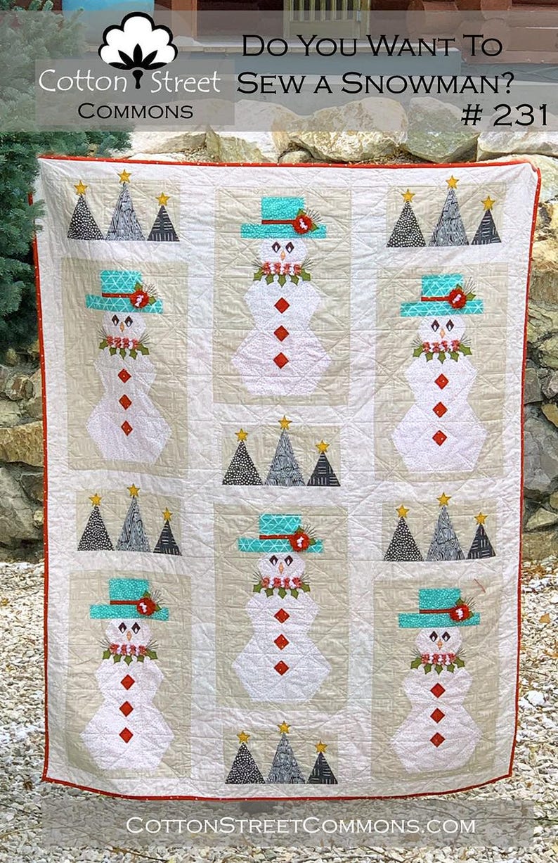 Do You Want to Sew A Snowman Quilt Pattern by Cotton Street Commons - Etsy