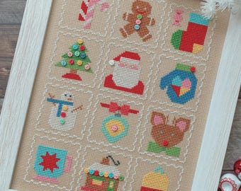 Vintage Christmas Sample Cross Stitch Pattern by Its Sew Emma / Lori Holt / Bee In My Bonnet