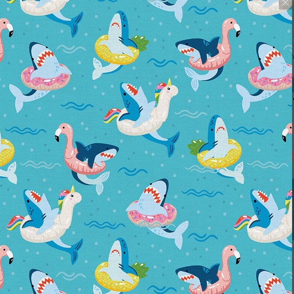 PBS Fabrics - Fun in the Sun - SHARK ATTACK - 22972