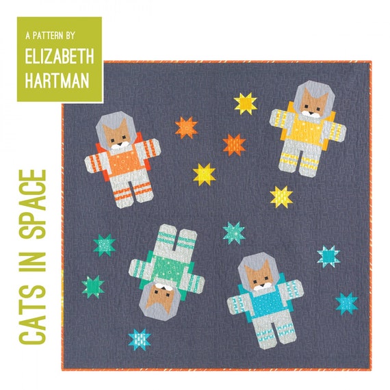 Cats in Space Quilt Pattern by Elizabeth Hartman
