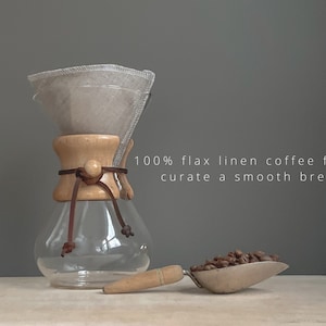 100% Natural Flax Linen Reusable Coffee Filter.