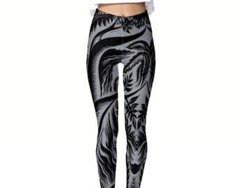 Grau/Schwarzwald Leggings KOSTENLOSER US-Versand, S, M, L