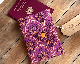 Boho Handmade Passport Cover – Sustainable & Water-Repellent – Oriental Retro Travel Wallet Gift for Christmas