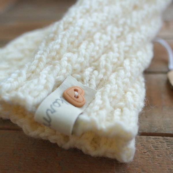 Stulpen WOLLWEISS Babystulpen Wolle Schurwolle Weiß Handgestrickt Baby Kinder Wadenwärmer Pulswärmer Herbst Winter Schuhe Überzieher