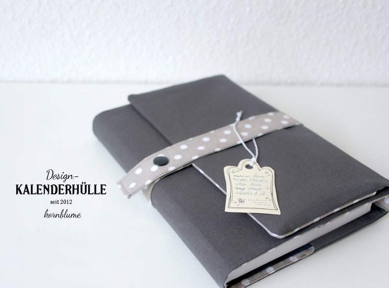 Kalenderhülle GREY DOTS Organizer für Kalender A5 Buchhülle Taschenorganizer Grau Punkte Bild 1