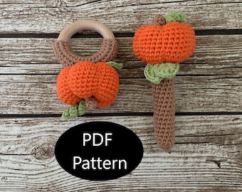 PDF Häkelanleitung, Kürbis, Rassel, Beißring, Amigurumi Anleitung
