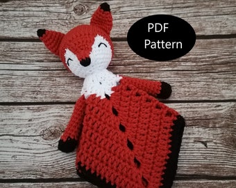 PDF Pattern, Crochet Fox, Wolf, Baby Lovey, Amigurumi Pattern, Security Blanket, Comforter