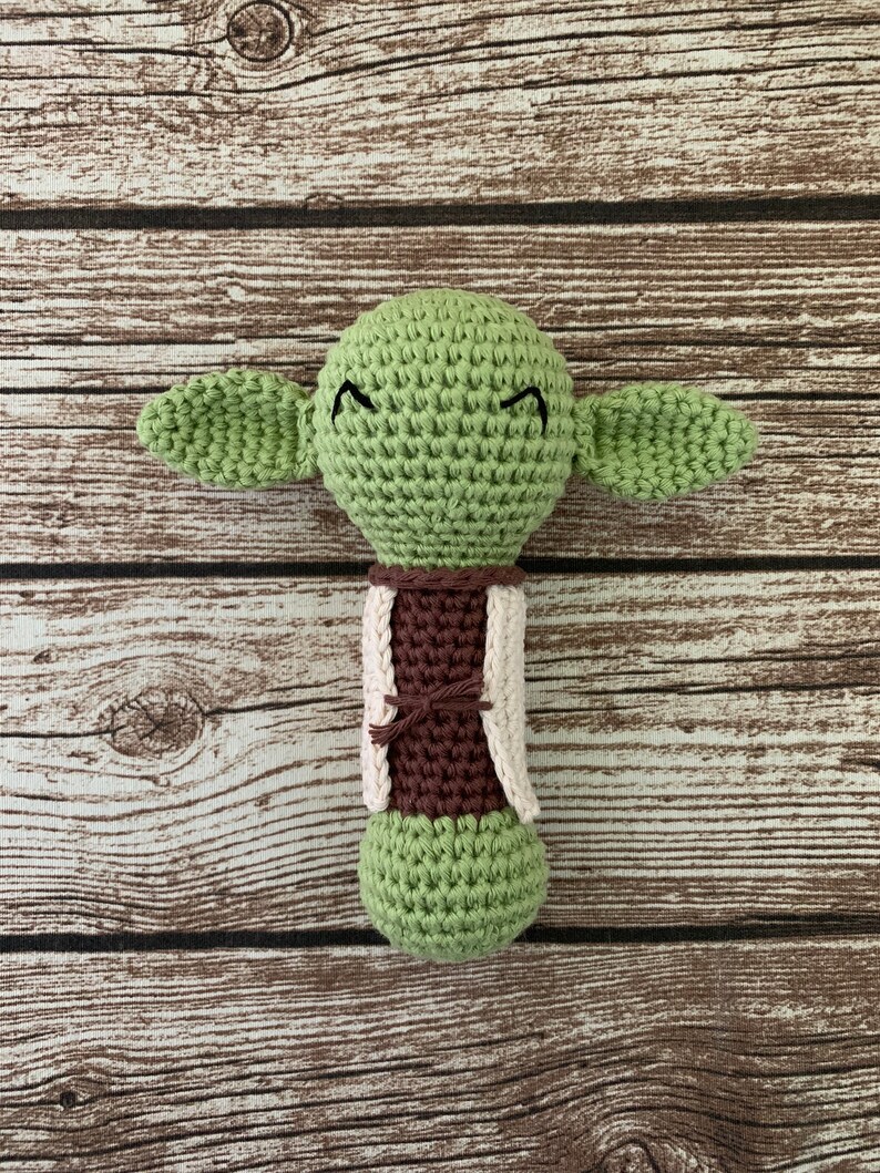 PDF Pattern, Crochet Yoda Inspired, Baby Rattle, Star Wars, Amigurumi Pattern, Baby Rattle image 3