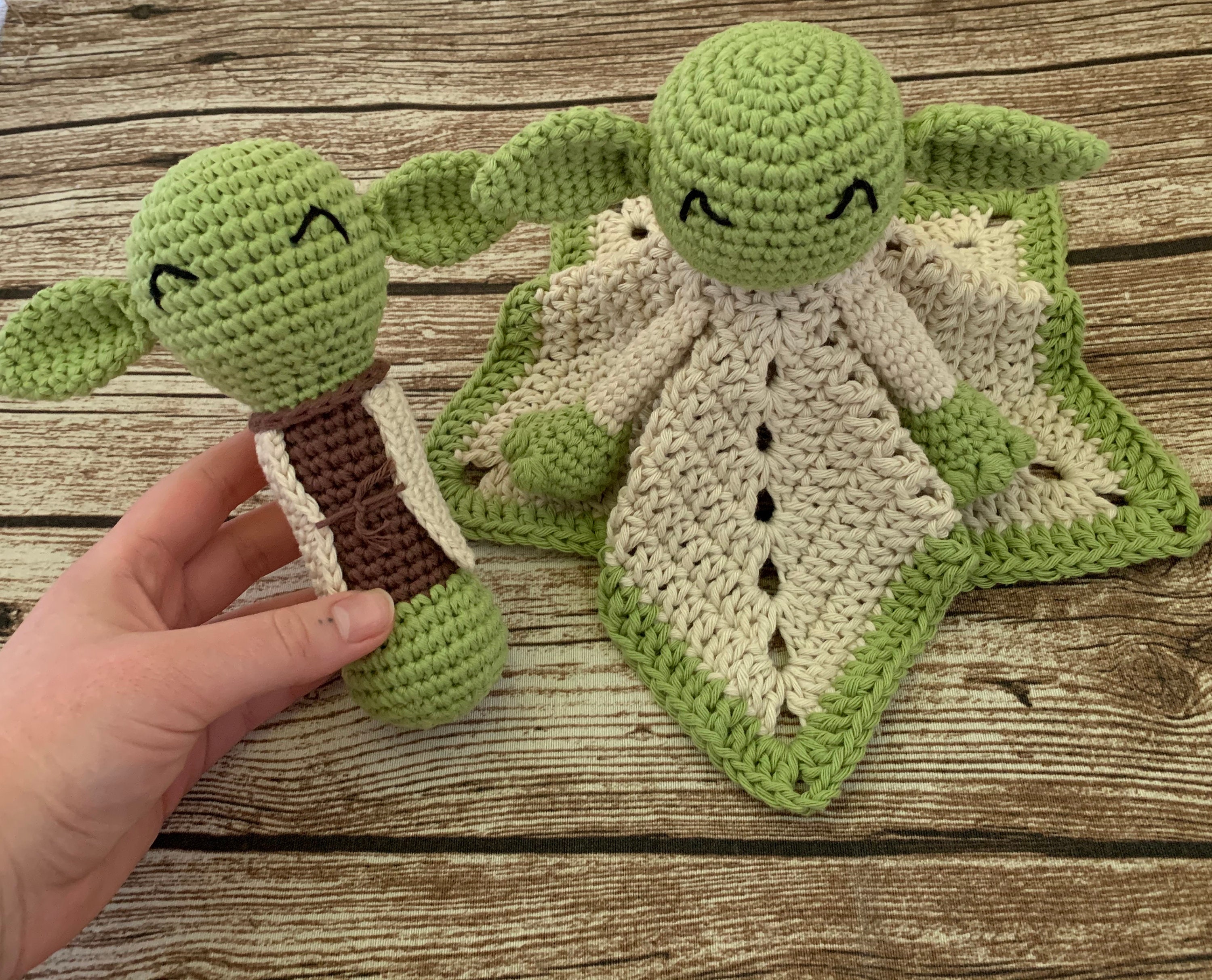 PDF Pattern Crochet Yoda Lovey Rattle Security Blanket Etsy