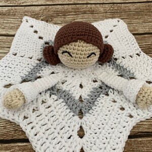 PDF Pattern, Crochet Princess Leia, Baby Lovey, Star Wars, Amigurumi Pattern, Security Blanket image 6