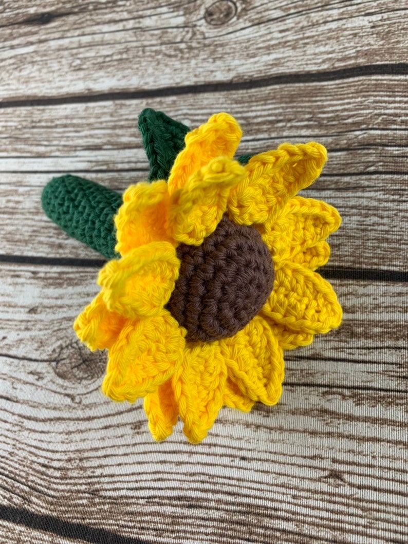 PDF Pattern Crochet Sunflower Rattle Teething Ring Etsy