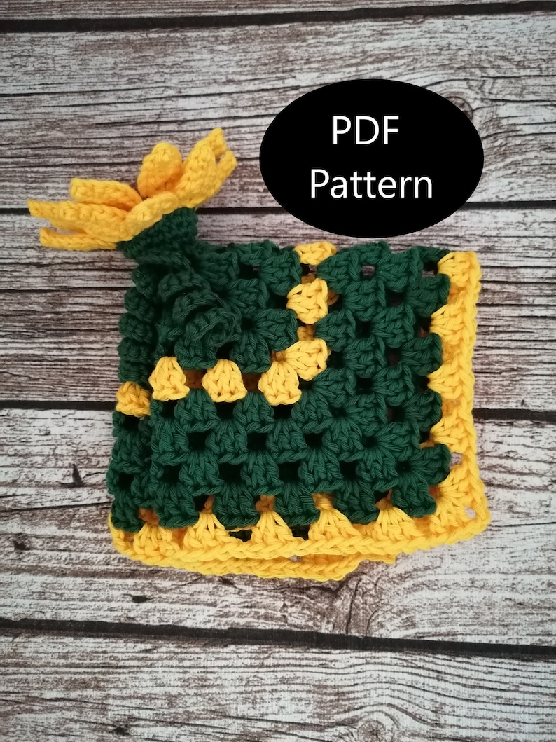 PDF Pattern, Crochet Sunflower, Lovey, Blanket, Comforter, Amigurumi Pattern image 1