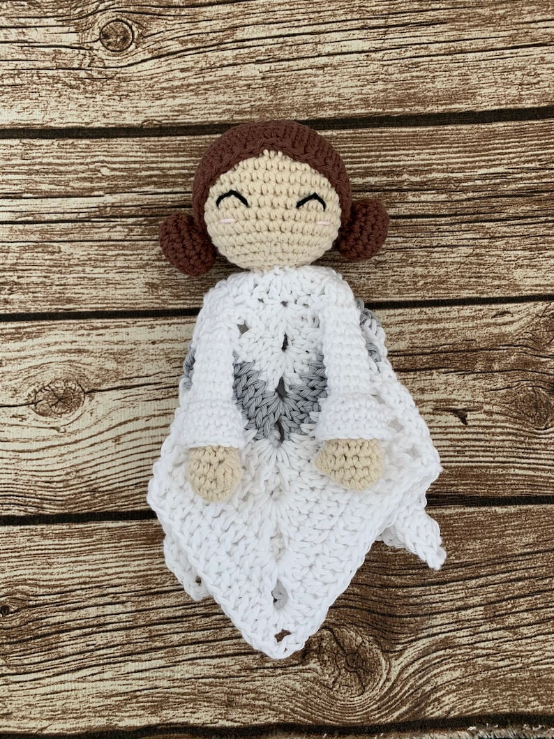 PDF Pattern, Crochet Princess Leia, Baby Lovey, Star Wars, Amigurumi Pattern, Security Blanket image 7