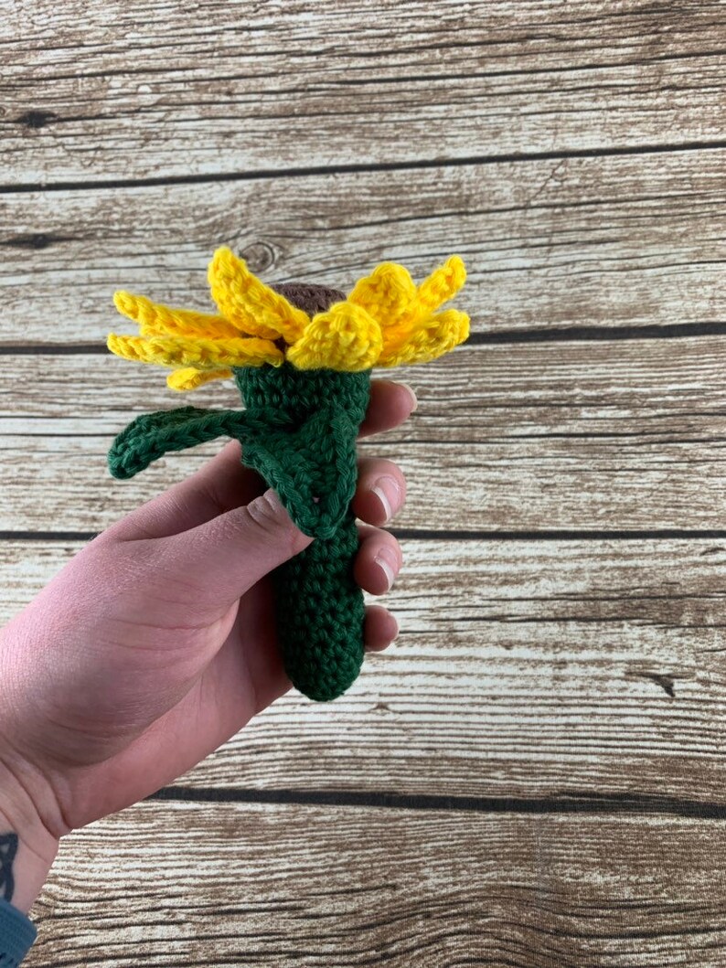 PDF Pattern Crochet Sunflower Rattle Teething Ring Etsy