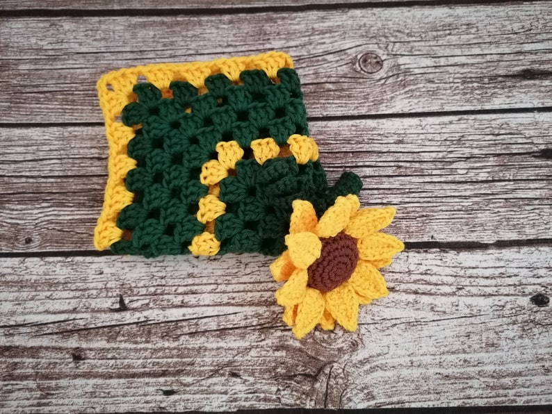 PDF Pattern, Crochet Sunflower, Lovey, Blanket, Comforter, Amigurumi Pattern image 6
