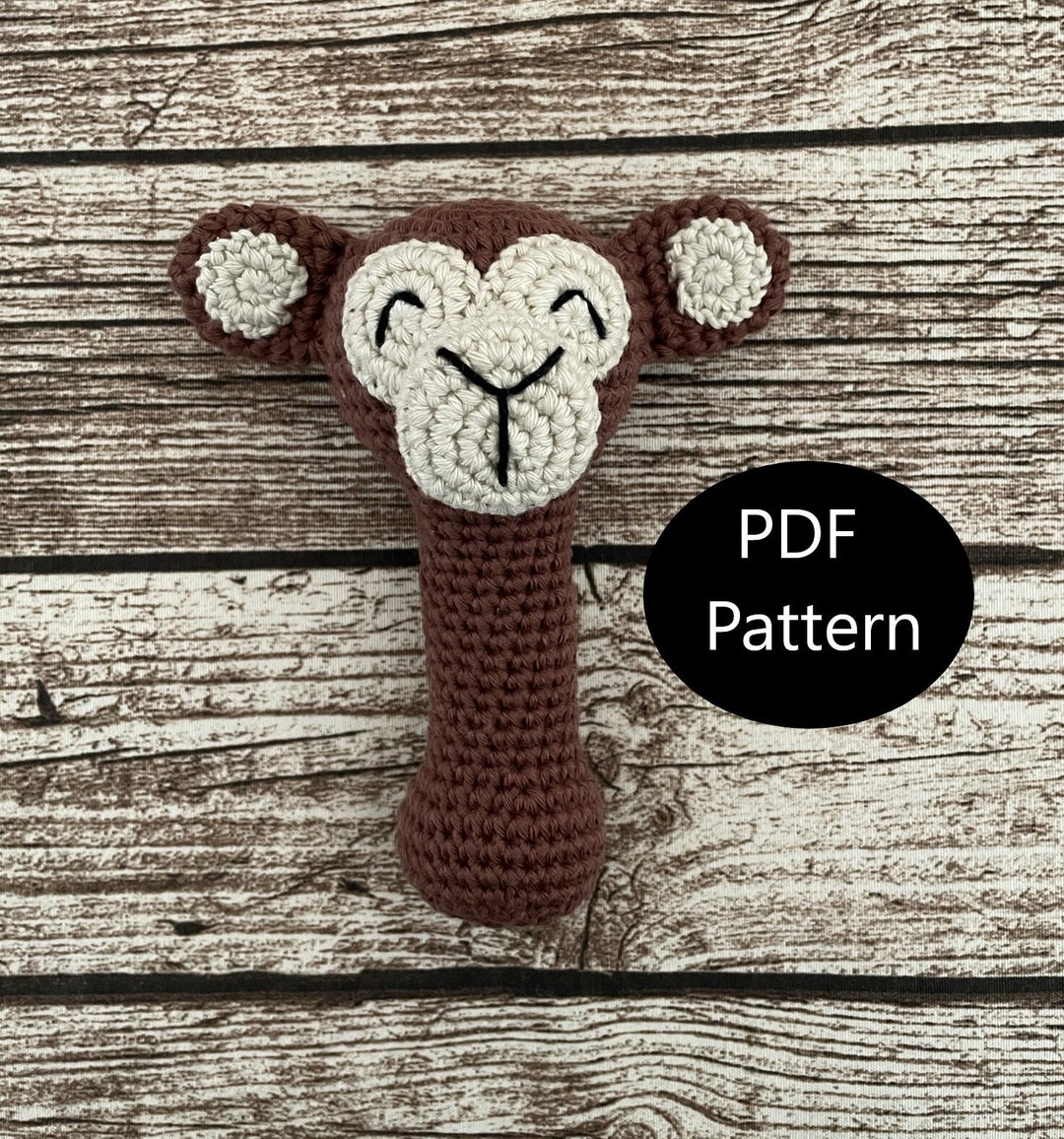 PDF Pattern, Crochet Monkey, Baby Rattle, Amigurumi Pattern, Baby ...