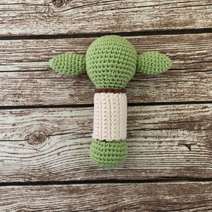 PDF Pattern, Crochet Yoda Inspired, Baby Rattle, Star Wars, Amigurumi Pattern, Baby Rattle image 5