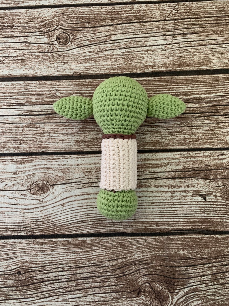 PDF Pattern, Crochet Yoda Inspired, Baby Rattle, Star Wars, Amigurumi Pattern, Baby Rattle image 5