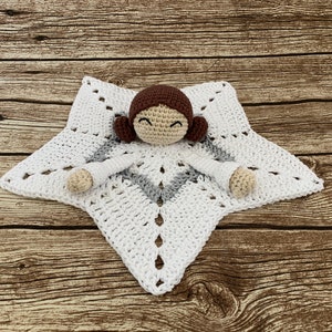 PDF Pattern, Crochet Princess Leia, Baby Lovey, Star Wars, Amigurumi Pattern, Security Blanket image 4