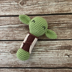 PDF Pattern, Crochet Yoda Inspired, Baby Rattle, Star Wars, Amigurumi Pattern, Baby Rattle image 4