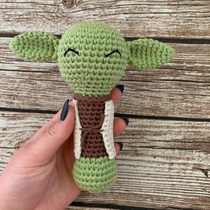 PDF Pattern, Crochet Yoda Inspired, Baby Rattle, Star Wars, Amigurumi Pattern, Baby Rattle image 7