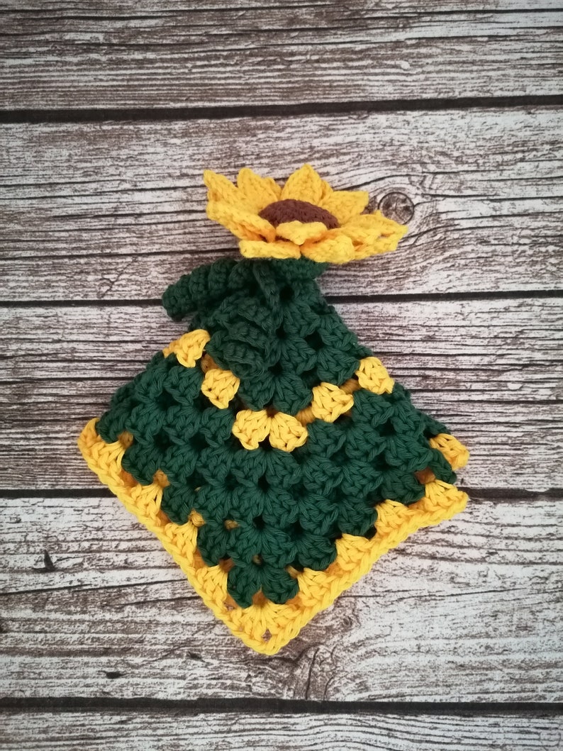 PDF Pattern, Crochet Sunflower, Lovey, Blanket, Comforter, Amigurumi Pattern image 5