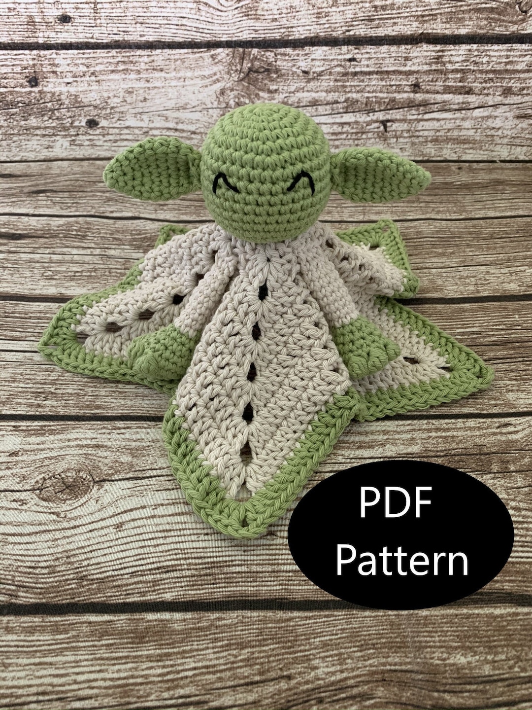 PDF Pattern, Crochet Yoda, Baby Lovey, Amigurumi Pattern, Security