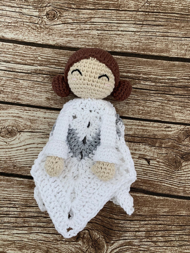 PDF Pattern, Crochet Princess Leia, Baby Lovey, Star Wars, Amigurumi Pattern, Security Blanket image 8